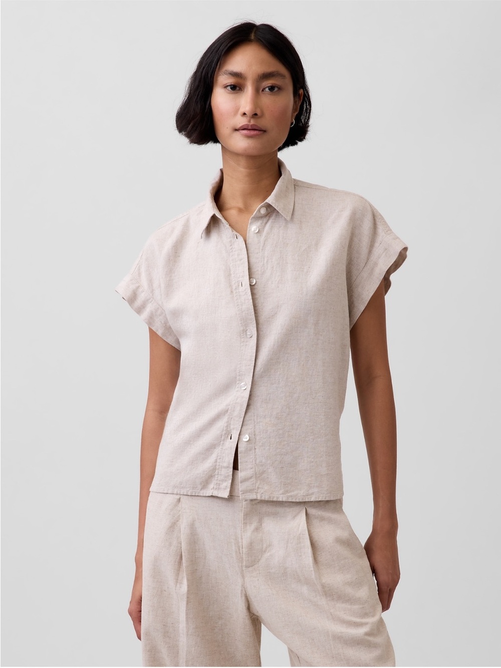 Gap Linen-Blend Oversized Shirt